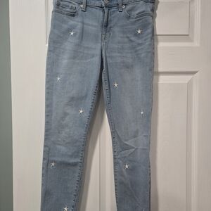 GAP Light Blue Skinny Jeans with Star Embroidery